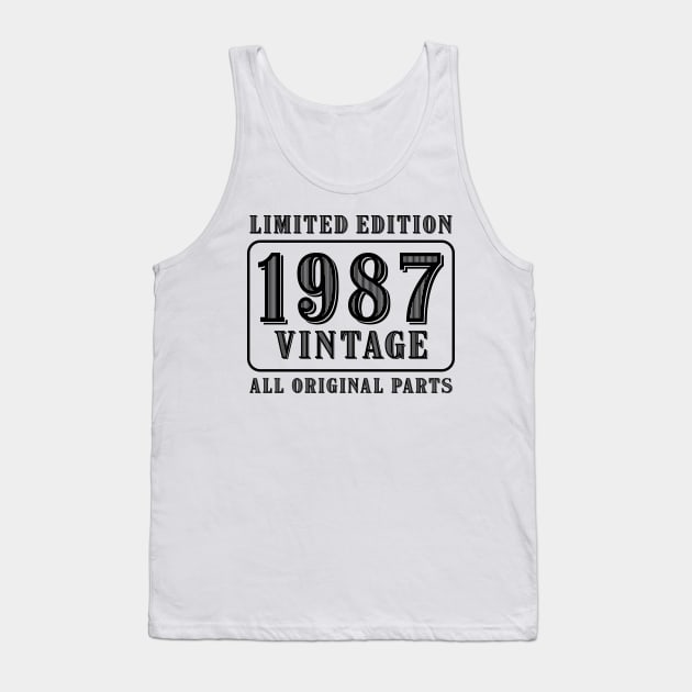 All original parts vintage 1987 limited edition birthday Tank Top by colorsplash